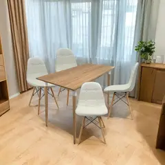 EKONOMODO COLOMBIA - Comedor Kano + 4 Sillas Eames Botones Blanca