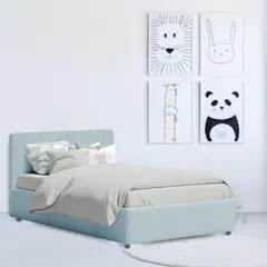 EKONOMODO COLOMBIA - Cama Baul Infantil Doble 140x190x120 + Colchon Pillow Azul Cielo