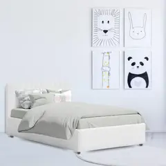 EKONOMODO COLOMBIA - Cama Baul Infantil Doble 140x190x120 + Colchon Pillow Blanco