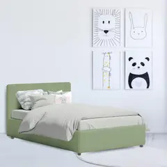 EKONOMODO COLOMBIA - Cama Baul Infantil Semi Doble + Colchon Pillow Verde 120x190x120