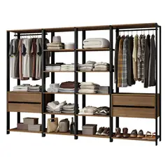 MADESA - Closet Valencia 258 cm Marrón/negro 02