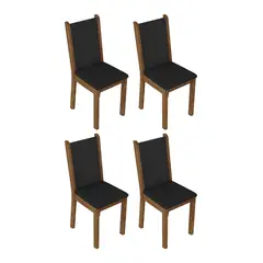 MADESA - Set x4 Sillas de Comedor 4291 Marrón/negro