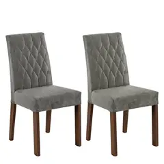 MADESA - Set x2 Sillas de Comedor 4256 Marrón/plata