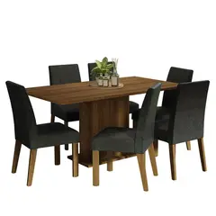 MADESA - Juego de Comedor Renata + 6 Sillas Marrón/oxford