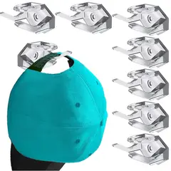 GENERICO - Set x4 Ganchos de Pared para Gorras Adhesivos