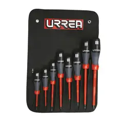 URREA - Juego de Destornilladores 8 Piezas Dieléctricos Industriales