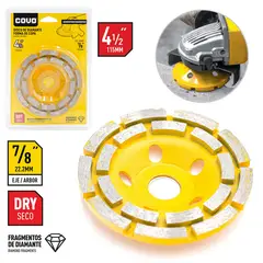 COVO - Disco Diamantado Segmentado en Forma de Copa 4 1/2 Pulgadas