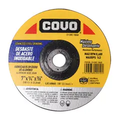 COVO - Disco Desbaste Acero Inoxidable 7" x 1/4" Display X 5