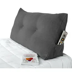ESTILO RELAX - Cojín Tv De Lectura Cama Sencilla Gris