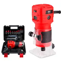 undefined - Rebordeadora 6 Velocidades 1/4 Pulgada 650W 32000 RPM + 12 Fresas Master Herramientas