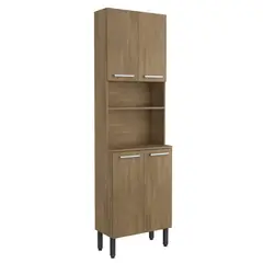 BERTOLINI - Alacena Despensa De 70Cm Con Mesón En Mdp 4 Puertas Blanco