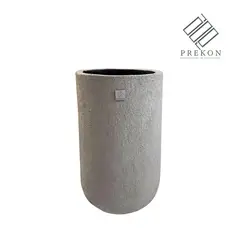 PREKON - Matera En Cemento Tipo Gota De 60 Cm Alto X 33 Cm Diametro Texturizada Color Gris