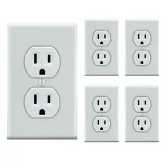LEVITON - Tomacorriente + Tapa 5320 Blanco x 5 Unidades