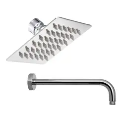 GRIFOS CENTER - Regadera Ducha Cuadrada de 10cm (4pulg) + Tubo