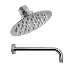 GRIFOS CENTER - Regadera Ducha Redonda de 10cm (4pulg) + Tubo