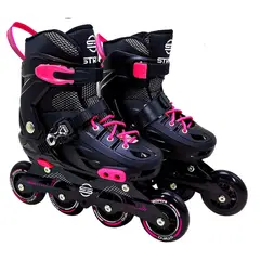 PROFIT - Patines Recreativos Alaska 35-38 Negro/Rosado