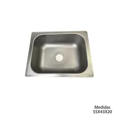 NORTH - Lavaplatos Acero Inoxidable 55x43 Submontar Premium 20 de Profundidad