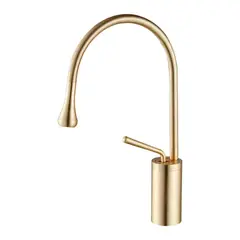 GRIFOS CENTER - Grifería Monocontrol Oro Cepillado Cuerpo Corto Akira Consumo 1 l/min