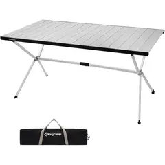 KINGCAMP - Mesa de Campamento Plegable de Aluminio