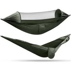undefined - Hamaca G4Free verde militar con mosquitera para camping y exteriores