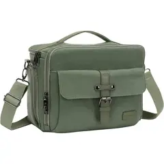 undefined - Bolsa de Cámara Estilo Vintage Impermeable Verde Militar
