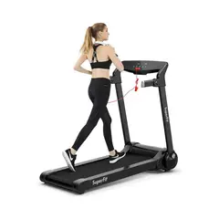 GYMAX - Caminadora Plegable con Control Inteligente de Aplicaciones