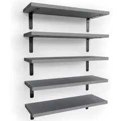 undefined - Juego de 4 Estantes de Madera Rústica