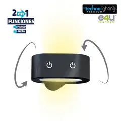 TECHNOLIGHTING - Aplique Pared Muro Mesa Adhesivo Negro