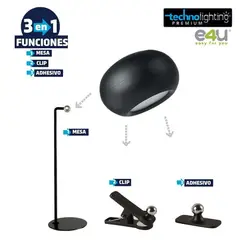 TECHNOLIGHTING - Lampara Redonda Mesa Escritorio Pared Negra