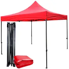 undefined - Carpa Toldo Carpa 2x2 Plegable Reforzado Impermeable Eventos Playa Rojo