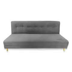 ESTILO RELAX - Sofá Cama Futon Cerezo Antirasguños 110x180x85 Gris