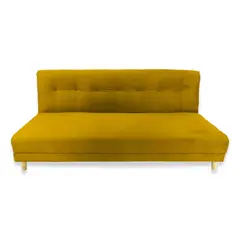 ESTILO RELAX - Sofá Cama Futon Cerezo Antirasguños 110x180x85 Mostaza