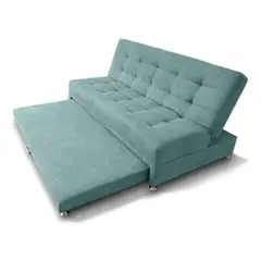 MUEBLES ONLINE - Sofá Cama Tarima Brooke Tela Verde Menta 190X95X60 Cm