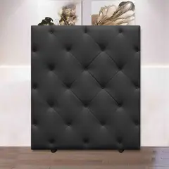 undefined - Cabecero Doble 140X120 Diamond para Piso Gris Ecocuero