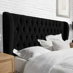 undefined - Cabecero Semidoble 120X150 Marvin de Piso Negro Microfibra