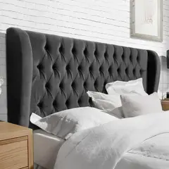 undefined - Cabecero Semidoble 120X150 Marvin de Piso Gris Microfibra