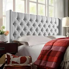 undefined - Cabecero de Lujo Pilsen Blanco Microfibra 140X150