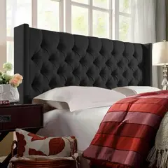 undefined - Cabecero de Lujo Pilsen Negro Microfibra 90X150