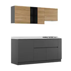 CORONA - Cocina Integral Savona Plus 1.80 Metros Incluye Mesón Poceta Derecha en SinteredStone® Con 4 Fogones A Gas