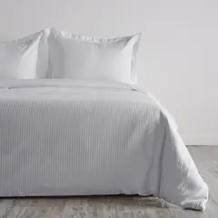 DISTRIHOGAR - Cover Duvet - Funda Plumón Hotel Experience 250 Hilos Polialgodón Sateen Stripe Blanco Extradoble