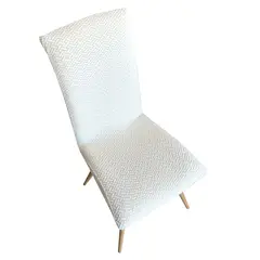 HOMETEX - Funda De Silla Blanca Beige Medida: 40Cm A 50Cm De Ancho / 45Cm A 65Cm De Alto