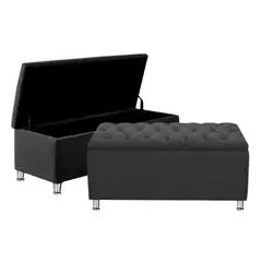 EKONOMODO COLOMBIA - Baul de Lujo Moderno Capitoneado Gris Plomo 200x40x50