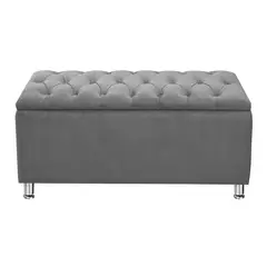 EKONOMODO COLOMBIA - Baul de Lujo Moderno Capitoneado Gris Plata 140x40x50