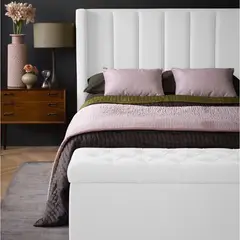 EKONOMODO COLOMBIA - Combo Cama Doble 140x190x140 + Puff Baúl Doble Julieta Blanco
