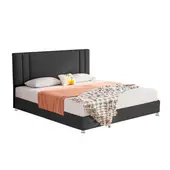 EKONOMODO COLOMBIA - Combo Cama King con Colchón 200x200x130 Lupe Gris Plomo + Almohadas