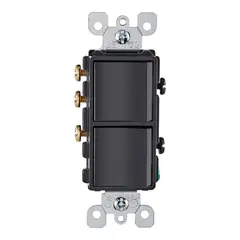 LEVITON - Interruptor Sencillo Conmutable Negro Decora 5641-E