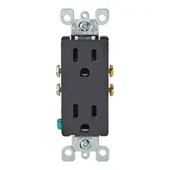 LEVITON - Tomacorriente Doble Negro Decora 5325-E