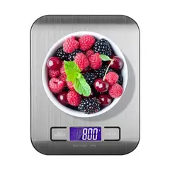52 BITS - Balanza Gramera Bascula Digital Pesa Cocina Acero Inoxidable 5 Kgs