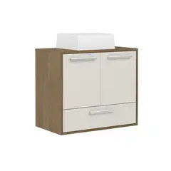 BERTOLINI - Mueble De Baño De 70 Cm En Mdp Sin Lavamanos 2 Puertas 1 Cajón Off White