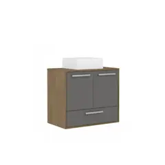 BERTOLINI - Mueble De Baño De 70 Cm En Mdp Sin Lav 2 Puertas 1 Cajón Gris